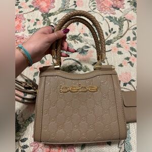 NEW bebe Taupe Satchel with Gold Hardware - Women’s Handbag